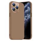 For iPhone 11 Pro Max Nano Lens Cover Liquid Silicone Phone Case(Desert Gold) - 1