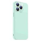 For iPhone 11 Pro Nano Lens Cover Liquid Silicone Phone Case(Light Cyan) - 2