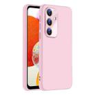 For Samsung Galaxy A14 Nano Lens Cover Liquid Silicone Phone Case(Pink) - 1