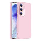 For Samsung Galaxy A55 5G Nano Lens Cover Liquid Silicone Phone Case(Pink) - 1