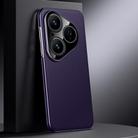 For Huawei Pura 80 5G Genuine Leather PC Phone Case(Dark Purple) - 1