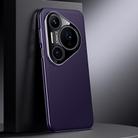 For Huawei Pura 80 Ultra 5G Genuine Leather PC Phone Case(Dark Purple) - 1