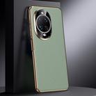 For Huawei nova 14 Ultra Genuine Leather PC Phone Case(Green) - 1