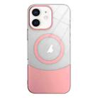For iPhone 11 Slim Color Contrast MagSafe PC Transparent Phone Case(Pink) - 1