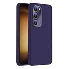 For Samsung Galaxy S23 5G Nano Lens Cover Liquid Silicone Phone Case(Dark Purple) - 1