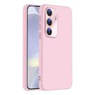 For Samsung Galaxy S24 5G Nano Lens Cover Liquid Silicone Phone Case(Pink) - 1