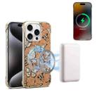 For iPhone 15 Pro Max Denior A18 WoodenPaint MagSafe Phone Case(Butterflies) - 1