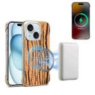 For iPhone 15 Denior A18 WoodenPaint MagSafe Phone Case(Tree Pattern) - 1