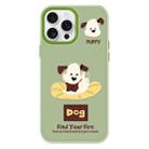 For iPhone 16 Pro Max Skin Feeling Jelly TPU Hybrid PC Phone Case(Enthusiastic Puppy Green) - 1