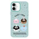 For iPhone 16 Plus Skin Feeling Jelly TPU Hybrid PC Phone Case(Little Monster Light Green) - 1