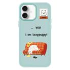 For iPhone 16 Plus Skin Feeling Jelly TPU Hybrid PC Phone Case(Little Lazy Dog ??Light Green) - 1