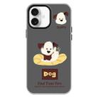 For iPhone 16 Plus Skin Feeling Jelly TPU Hybrid PC Phone Case(Enthusiastic Puppy Black) - 1