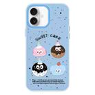 For iPhone 16 Skin Feeling Jelly TPU Hybrid PC Phone Case(Little Monster Blue) - 1