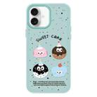 For iPhone 16 Skin Feeling Jelly TPU Hybrid PC Phone Case(Little Monster Light Green) - 1