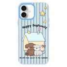 For iPhone 16 Skin Feeling Jelly TPU Hybrid PC Phone Case(Dog Blue) - 1