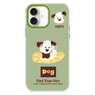 For iPhone 16 Skin Feeling Jelly TPU Hybrid PC Phone Case(Enthusiastic Puppy Green) - 1