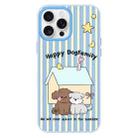 For iPhone 15 Pro Max Skin Feeling Jelly TPU Hybrid PC Phone Case(Dog Blue) - 1