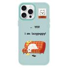 For iPhone 15 Pro Max Skin Feeling Jelly TPU Hybrid PC Phone Case(Little Lazy Dog ??Light Green) - 1