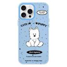 For iPhone 15 Pro Skin Feeling Jelly TPU Hybrid PC Phone Case(Line Dog Blue) - 1
