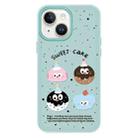 For iPhone 15 Plus Skin Feeling Jelly TPU Hybrid PC Phone Case(Little Monster Light Green) - 1