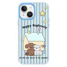 For iPhone 15 Plus Skin Feeling Jelly TPU Hybrid PC Phone Case(Dog Blue) - 1