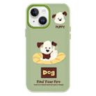 For iPhone 15 Plus Skin Feeling Jelly TPU Hybrid PC Phone Case(Enthusiastic Puppy Green) - 1