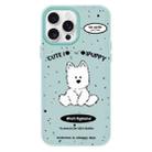 For iPhone 11 Pro Max Skin Feeling Jelly TPU Hybrid PC Phone Case(Line Dog Light Green) - 1