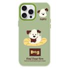 For iPhone 11 Pro Max Skin Feeling Jelly TPU Hybrid PC Phone Case(Enthusiastic Puppy Green) - 1