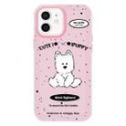 For iPhone 11 Skin Feeling Jelly TPU Hybrid PC Phone Case(Line Dog Pink) - 1