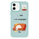 For iPhone 11 Skin Feeling Jelly TPU Hybrid PC Phone Case(Little Lazy Dog ??Light Green) - 1