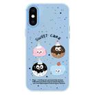 For iPhone X / XS Skin Feeling Jelly TPU Hybrid PC Phone Case(Little Monster Blue) - 1