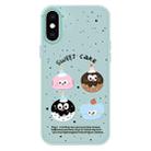 For iPhone X / XS Skin Feeling Jelly TPU Hybrid PC Phone Case(Little Monster Light Green) - 1