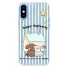 For iPhone X / XS Skin Feeling Jelly TPU Hybrid PC Phone Case(Dog Blue) - 1