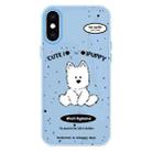 For iPhone X / XS Skin Feeling Jelly TPU Hybrid PC Phone Case(Line Dog Blue) - 1