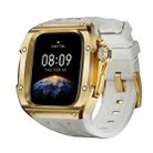 For Apple Watch Series 10 46mm RedPepper Armor Metal Case Integrated Silicone Watch Band(Gold White) - 1