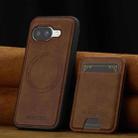 For Google Pixel 9a LC.IMEEKE L3 Series Detachable RFID Card Bag Magsafe Phone Case(Brown) - 2