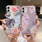 For iPhone 11 Pro Laser Pattern Soft TPU Protective Case with Shoulder Strap(Gray Background Pink Flower) - 2