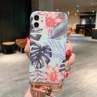 For iPhone 11 Laser Pattern Soft TPU Protective Case with Shoulder Strap(Red Flower) - 1