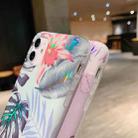 For iPhone 11 Pro Max Laser Pattern Soft TPU Protective Case with Shoulder Strap(Gray Background Pink Flower) - 3