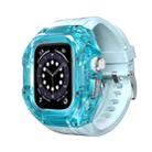 For Apple Watch Ultra 1 / 2 49mm RedPepper Armor Metal Case Integrated Silicone Watch Band(Clear Blue) - 1