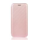 For Sony Xperia Ace Carbon Fiber Texture Horizontal Flip TPU + PC + PU Leather Case with Card Slot(Pink) - 2