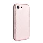 For Sony Xperia Ace Carbon Fiber Texture Horizontal Flip TPU + PC + PU Leather Case with Card Slot(Pink) - 3