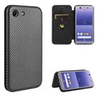 For Sony Xperia Ace Carbon Fiber Texture Horizontal Flip TPU + PC + PU Leather Case with Card Slot(Black) - 1