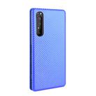 For Sony Xperia 1 II Carbon Fiber Texture Horizontal Flip TPU + PC + PU Leather Case with Card Slot(Blue) - 3