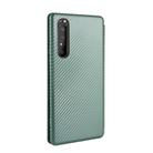 For Sony Xperia 1 II Carbon Fiber Texture Horizontal Flip TPU + PC + PU Leather Case with Card Slot(Green) - 3