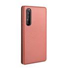 For Sony Xperia 1 II Carbon Fiber Texture Horizontal Flip TPU + PC + PU Leather Case with Card Slot(Brown) - 3