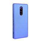 For Sony Xperia 1 Carbon Fiber Texture Horizontal Flip TPU + PC + PU Leather Case with Card Slot(Blue) - 3