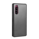 For Sony Xperia 5 Carbon Fiber Texture Horizontal Flip TPU + PC + PU Leather Case with Card Slot(Black) - 3