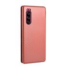 For Sony Xperia 5 Carbon Fiber Texture Horizontal Flip TPU + PC + PU Leather Case with Card Slot(Brown) - 2