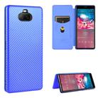 For Sony Xperia 8 Lite Carbon Fiber Texture Horizontal Flip TPU + PC + PU Leather Case with Card Slot(Blue) - 1
